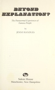 Cover of: Beyond Explanation? by Jenny Randles