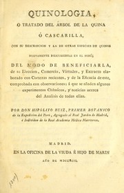 Cover of: Quinologia o tratado del árbol de la quina ó cascarilla