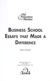Cover of: Business school essays that made a difference