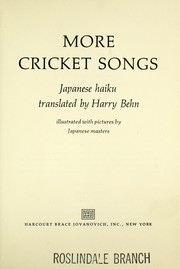 Cover of: More cricket songs. Japanese haiku
