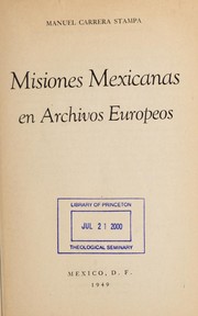 Cover of Misiones mexicanas en archivos europeos