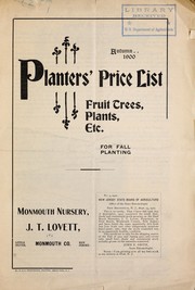 Cover of: Planters' price list of fruit trees, plants, etc. for fall planting: autumn 1900