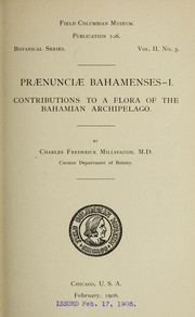Cover of: Praenunciae bahamenses--: I. Contributions to a flora of the Bahamian archipelago