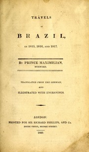 Cover of: Travels in Brazil, in 1815, 1816, and 1817