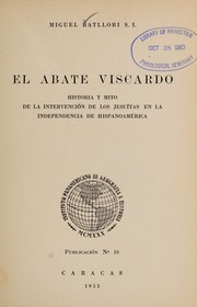Cover of: El abate Viscardo by Miguel Batllori