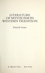 Cover of: Literature of mysticism in Western tradition