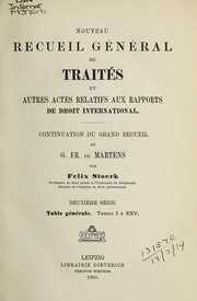 Cover of: Recueil de traités: Nouveau recueil général de traités et autres actes relatifs aux rapports de droit international by Georg Friedrich von Martens