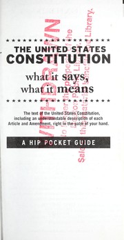 Cover of: The United States Constitution by United States