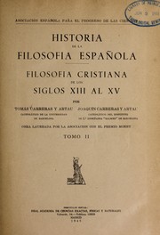 Historia de la filosofi a espan ola by Toma s Carreras y Artau