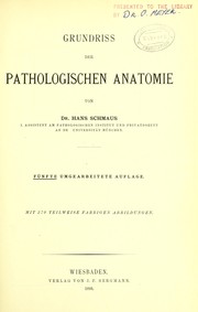 Cover of: Grundriss der pathologischen Anatomie by Hans Schmaus, Hans Schmaus