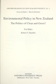 Cover of: Environmental policy in New Zealand by Ton Bührs