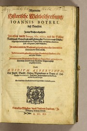 Cover of: Allgemeine historische Weltbeschreibung, Ioannis Boteri, dess Benesers by Botero, Giovanni