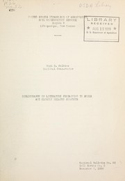 Cover of: Bibliography of literature pertaining to soils and closely related subjects by Hugh G. Calkins