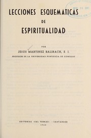 Cover of: Lecciones esquema ticas de espiritualidad