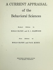 A current appraisal of the behavioral sciences by Rollo Handy