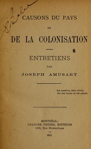 Causons du pays et de la colonisation by Benjamin Sulte