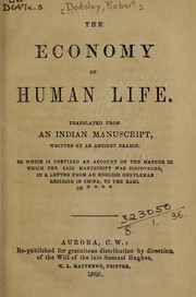 Cover of: The economy of human life
