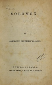 Cover of: Solomon: and other "Lake country" sketches