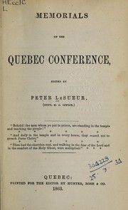 Memorials of the Quebec Conference by Peter LeSueur