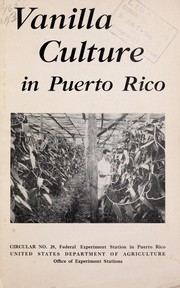 Cover of: Vanilla culture in Puerto Rico