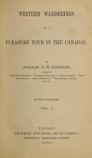 Cover of: Western wanderings: or, A pleasure tour in the Canadas.