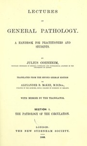 Cover of: Lectures on general pathology.: A handbook for practitioners and students