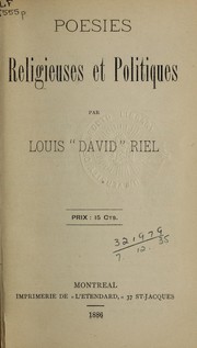 Cover of: Poésies religieuses et politiques by Louis Riel