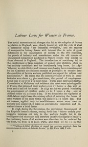 Cover of: Labour laws for women in France.