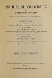 Cover of: Manual de fonografia: ó Tawuigrafia moderna ...