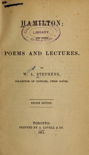 Cover of: Hamilton: and other poems and lectures