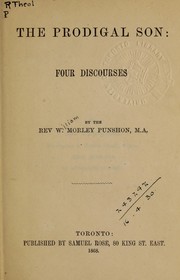 Cover of: The prodigal son: four discourses