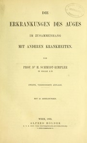 Cover of: Die Erkrankungen des Auges: im Zusammenhang mit anderen Krankheiten