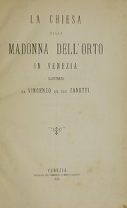 Cover of: La Chiesa della Madonna dell'Orto in Venezia