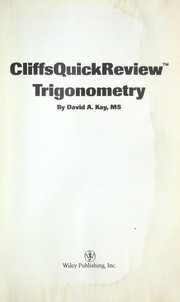 CliffsQuickReview trigonometry by David A. Kay