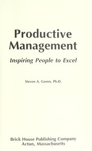 Cover of: Productive Management