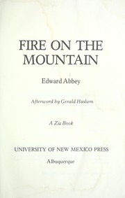 Cover of: Fire on the mountain by Edward Abbey