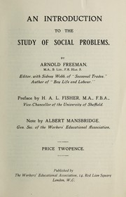 Cover of: An introduction to the study of social problems by Arnold James Freeman