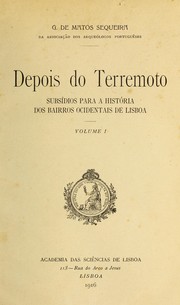 Cover of: Depois do terremoto: subsídios para a história dos bairros ocidentais de Lisboa