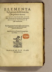 Front cover of Elementa sphæricæ doctrinæ, seu De primo motu by Michael Neander