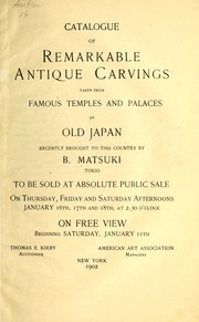 Catalogue of remarkable antique carvings taken from famous temples and palaces of old Japan by American Art Association