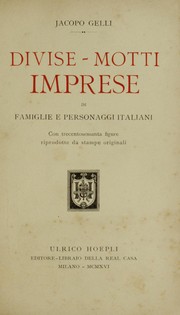 Cover of: Divise-motti e imprese di famiglie e personaggi italiani