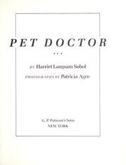 Cover of: Pet doctor by Harriet Langsam Sobol