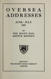 Cover of: Oversea addresses, June - July 1921
