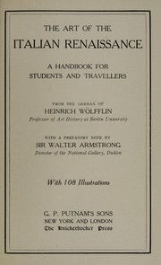 Cover of: The art of the Italian renaissance: a handbook for students and travellers