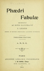 Cover of: Phaedri Fabulae