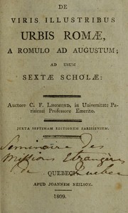 Cover of: De viris illustribus urbis Romae, a Romulo ad Augustum by Charles François Lhomond