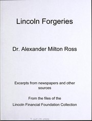 Cover of: Lincoln forgeries by Lincoln Financial Foundation Collection, Lincoln Financial Foundation Collection