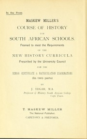 Cover of: Maskew Miller's Short history of South Africa & its people for the use of schools