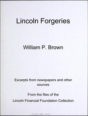 Cover of: Lincoln forgeries | Lincoln Financial Foundation Collection