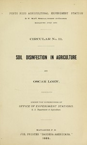 Cover of: Soil disinfection in agriculture
